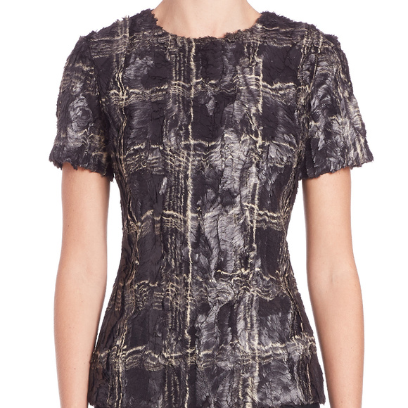 BCBGMaxAzria Tops - BCBG MaxAzria Tulum Printed Faux Fur Top size S